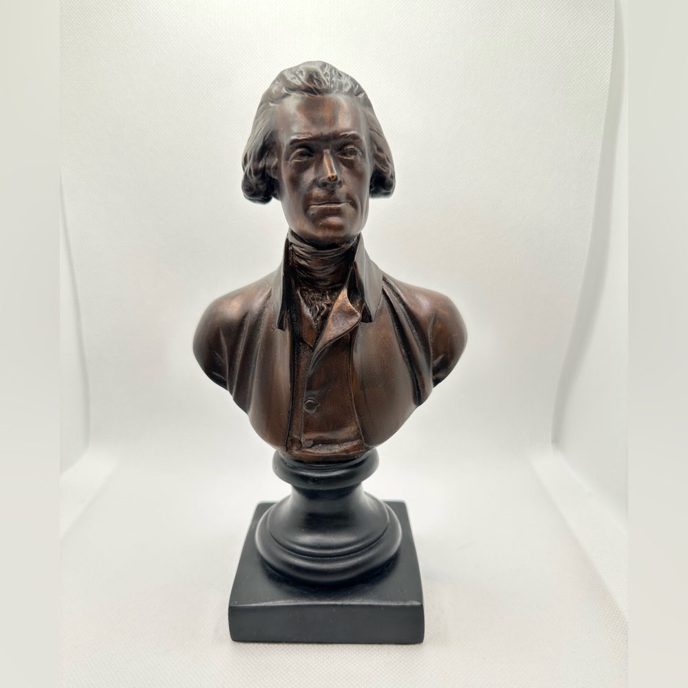 Monticello Thomas Jefferson Classic Brown Bust Sculpture - 8.5” Tall